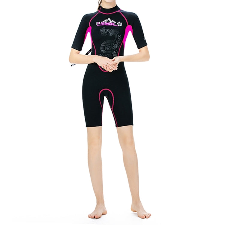 SLINX 1104 3mm Neoprene Super Elastic Wear-resistant Warm U-splicing Wet Short-sleeved One-piece Wetsuit for Women, XS, S, M, L, XL