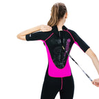 SLINX 1104 3mm Neoprene Super Elastic Wear-resistant Warm U-splicing Wet Short-sleeved One-piece Wetsuit for Women, XS, S, M, L, XL