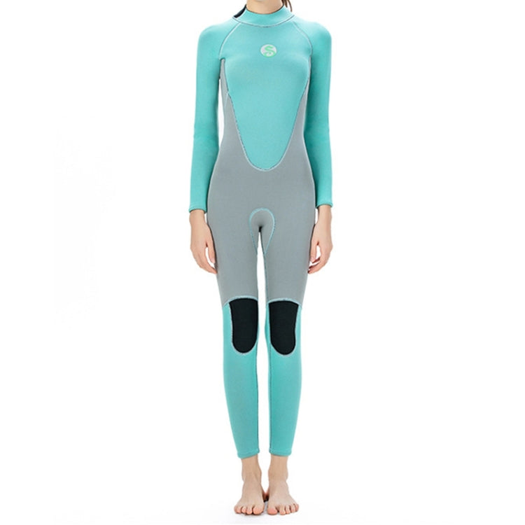 SLINX 1710 3mm Neoprene Super Elastic Wear-resistant Warm Contrast Long-sleeved One-piece Diving Wetsuit for Women, XS, S, M, L, XL