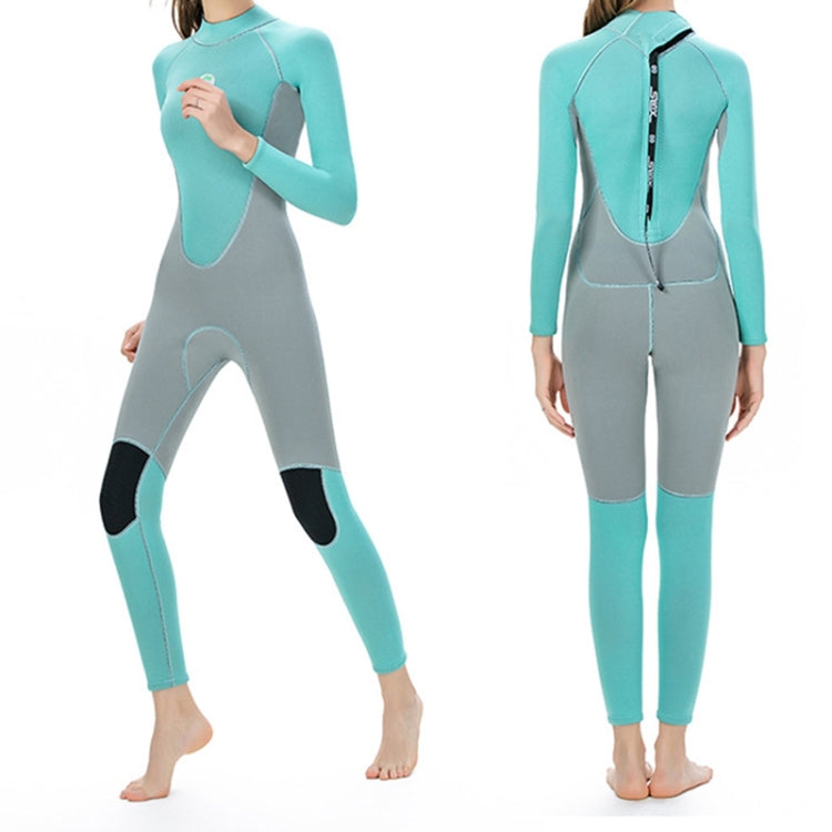 SLINX 1710 3mm Neoprene Super Elastic Wear-resistant Warm Contrast Long-sleeved One-piece Diving Wetsuit for Women, XS, S, M, L, XL