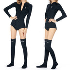 SLINX 1832 2 in 1 2mm Neoprene Super Elastic Warm One-piece Bikini Quick-drying Wetsuit for Women, with Warm Diving Stocking, XS, S, M, L, XL