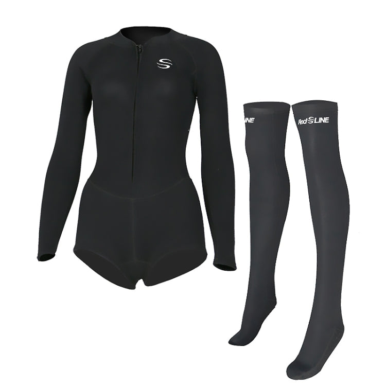 SLINX 1832 2 in 1 2mm Neoprene Super Elastic Warm One-piece Bikini Quick-drying Wetsuit for Women, with Warm Diving Stocking, XS, S, M, L, XL