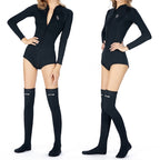 SLINX 1832 2 in 1 2mm Neoprene Super Elastic Warm One-piece Bikini Quick-drying Wetsuit for Women, with Warm Diving Stocking, XS, S, M, L, XL