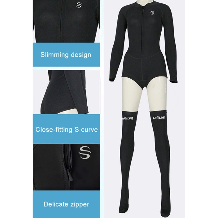 SLINX 1832 2 in 1 2mm Neoprene Super Elastic Warm One-piece Bikini Quick-drying Wetsuit for Women, with Warm Diving Stocking, XS, S, M, L, XL