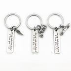 Creative Drive Safe Handsome Words Stainless Steel Keychain Key Rings, Wing Shape, Motorcycle Shape, Car Shape