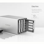 ORICO Honeycomb Series WS400U3 SATA 3.5 inch 40TB USB 3.0 4 Bays Aluminum Alloy HDD / SSD Enclosure, USB 3.0 4 Bays