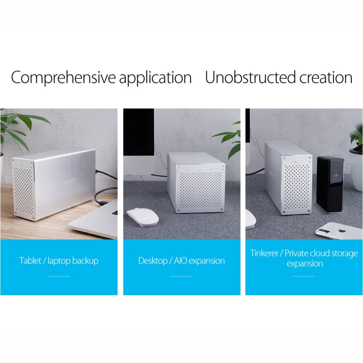ORICO Honeycomb Series WS400U3 SATA 3.5 inch 40TB USB 3.0 4 Bays Aluminum Alloy HDD / SSD Enclosure, USB 3.0 4 Bays