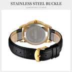 SKMEI 9058 Multifunctional Outdoor Fashion Waterproof Gold Shell Quartz Wrist Watch, Women Style Black Face Black Strap, Women Style Silver Face Brown Strap, Women Style Gold Face Brown Strap, Men Style Silver Face Brown Strap                          ...