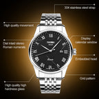 SKMEI 9058 Multifunctional Outdoor Fashion Waterproof Steel Strip Quartz Wrist Watch, Men Style Black, Men Style White, Men Style Blue, Women Style Black, Women Style White, Women Style Blue