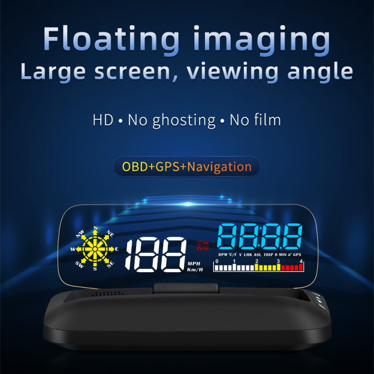 C5 OBD2 + GPS Mode Car HUD Head-up Display Water Temperature / Vehicle Speed / Voltage, C5