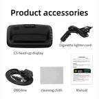 C5 OBD2 + GPS Mode Car HUD Head-up Display Water Temperature / Vehicle Speed / Voltage, C5