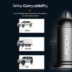 ROCK H11 4.8A 24W Mini Dual USB Car Charger, H11