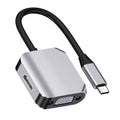 HW-6002 2 In 1 Type-C / USB-C to HDMI + VGA Adapter Converter, HW-6002