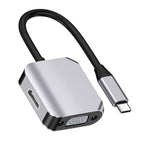 HW-6002 2 In 1 Type-C / USB-C to HDMI + VGA Adapter Converter, HW-6002