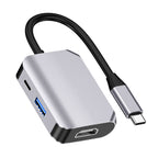 HW-6003 3 In 1 Type-C / USB-C to HDMI + PD + USB 3.0 Docking Station Adapter Converter, HW-6003