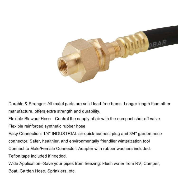 RV Winterizing Kit Sprinkler Blowout Adapter with Shut Off Valve, RV Winterizing Kit