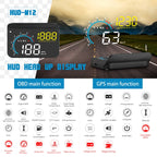 M12 OBD2 + GPS Mode Car Head-up Display HUD Overspeed / Speed / Water Temperature / Low Voltage / Fault Alarm, M12