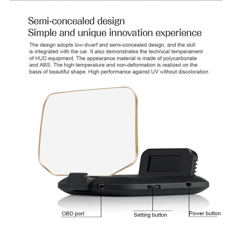 C1 OBD2 + GPS Mode Car HUD Head-up Display Compass / Speed / Water Temperature / Voltage Display / Speed / Fault Alarm / Navigation Function, C1 With Navigation Function