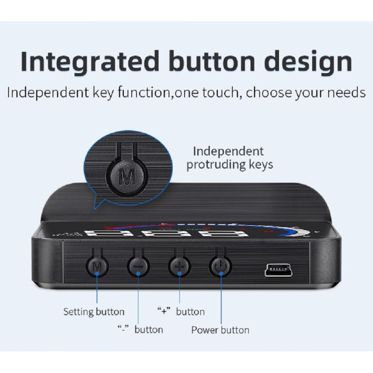 M13 Plus OBD2 + GPS Mode Car Head-up Display HUD Overspeed / Speed / Water Temperature Alarm, M13 Plus