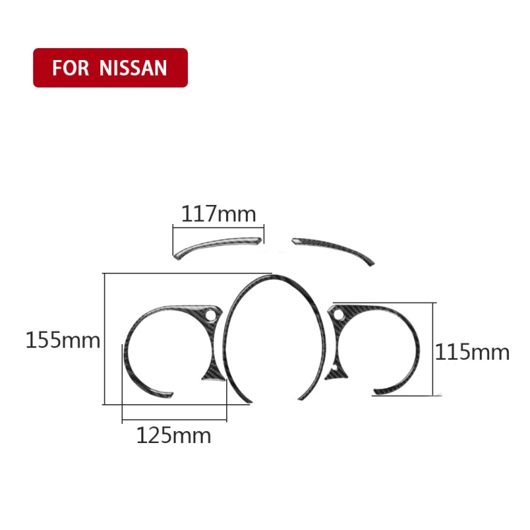 5 in 1 Car Carbon Fiber Speed Dashboard Decorative Sticker for Nissan 370Z Z34 2009-, Left and Right Drive Universal, Speed Dashboard