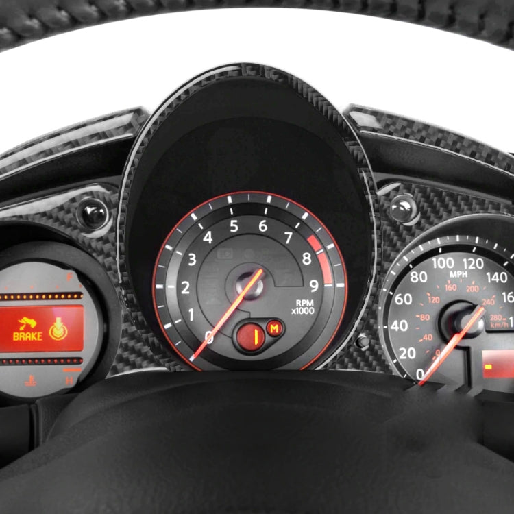 5 in 1 Car Carbon Fiber Speed Dashboard Decorative Sticker for Nissan 370Z Z34 2009-, Left and Right Drive Universal, Speed Dashboard