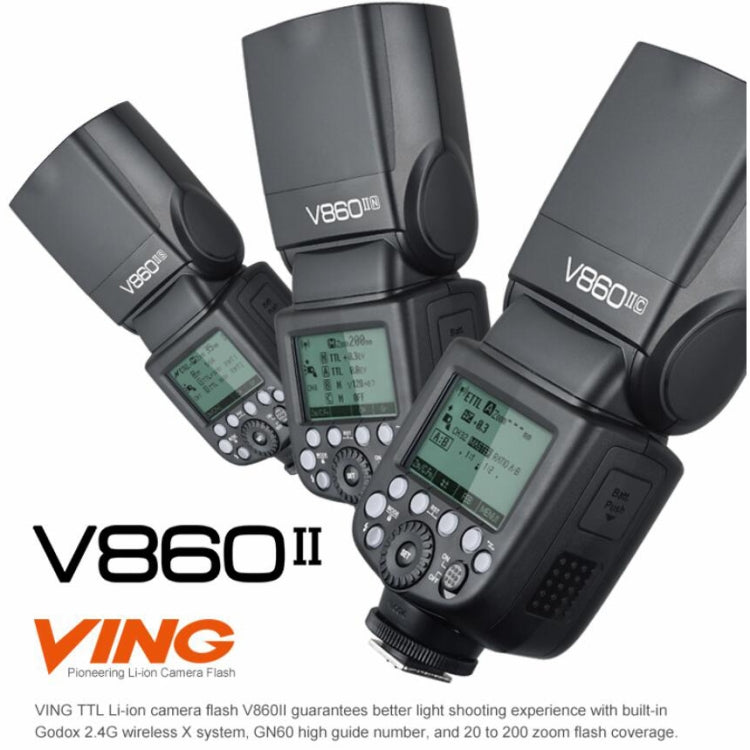 Godox V860IIC 2.4GHz Wireless 1/8000s HSS Flash Speedlite Camera Top Fill Light for Canon Cameras, V860IIC for Canon