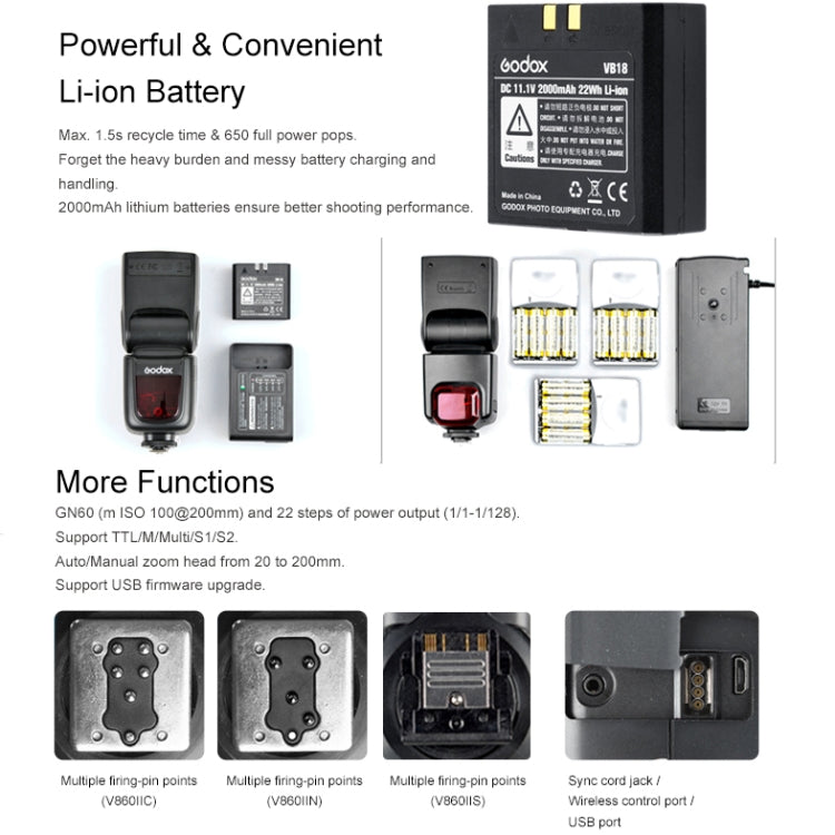 Godox V860IIC 2.4GHz Wireless 1/8000s HSS Flash Speedlite Camera Top Fill Light for Canon Cameras, V860IIC for Canon