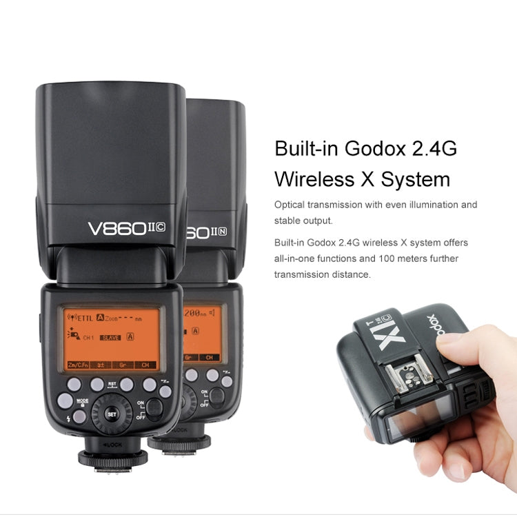 Godox V860IIN 2.4GHz Wireless 1/8000s HSS Flash Speedlite Camera Top Fill Light for Nikon DSLR Cameras, V860IIN for Nikon