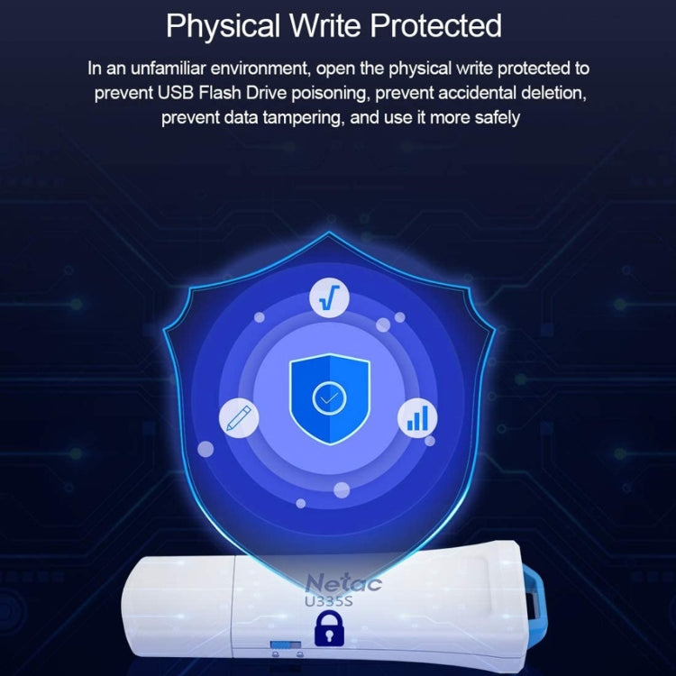 Netac U335S USB 3.0 High Speed Antivirus Write Protection USB Flash Drives U Disk, 16GB, 32GB, 64GB, 128GB