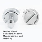 EXIN LS095 2 PCS D Ring Screws Camera Plate Mount 1/4 inch Quick Release Screws, LS095