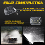 7 inch(5X7)/(7X6) H4 DC 9V-30V 30000LM 300W 8LEDs Car Square Shape LED Headlight Lamps for Jeep Wrangler, 8LEDs