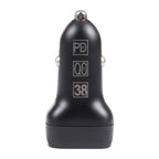 QC USB + USB-C / Type-C Dual Ports Fast Charging Car Charger with Luminous Aperture