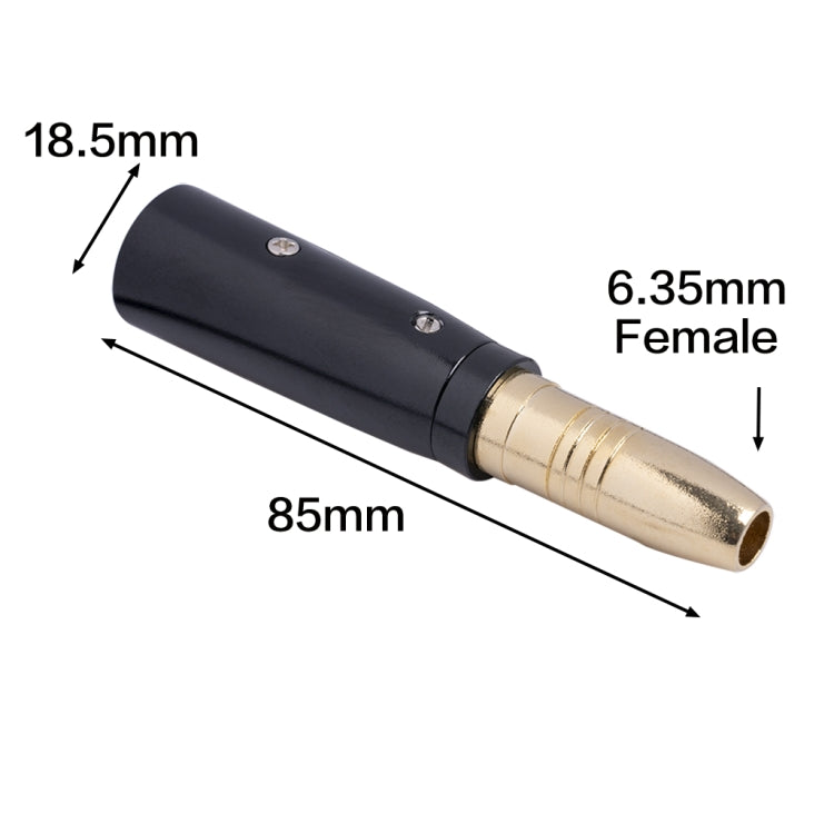 2 PCS LZ1164G Gilded 6.35mm Female to XRL Male Audio Adapter Microphone Stereo Speaker Connector, LZ1164G