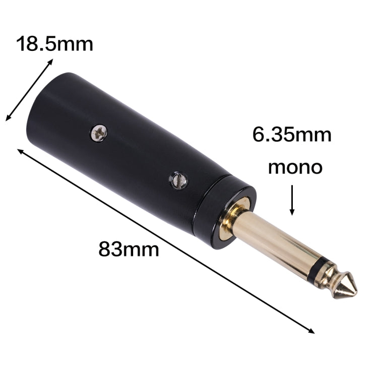 2 PCS LZ1168G Gilded 6.35mm Mono Male to XRL Male Audio Adapter Microphone Stereo Speaker Connector, LZ1168G