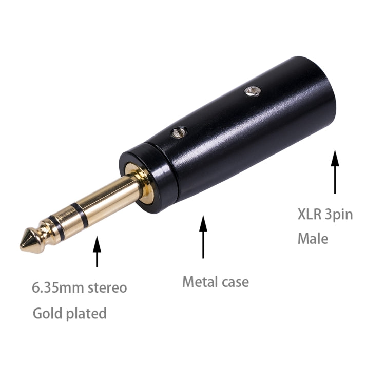 LZ1166G 6.35mm Stereo Male to XRL Male Audio Adapter Microphone Stereo Speaker Connector, LZ1166G