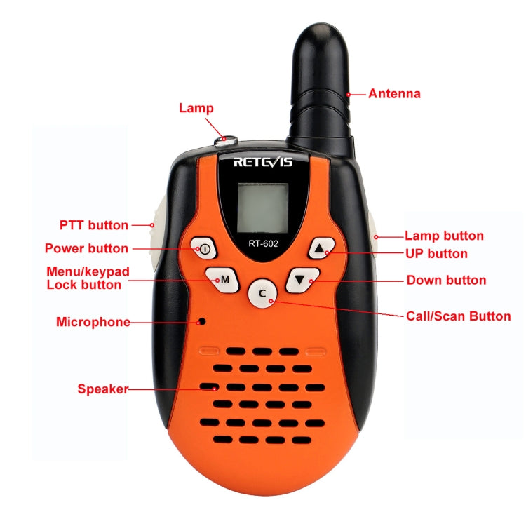 1 Pair RETEVIS RT602 0.5W US Frequency 462.550-467.7125MHz 22CHS Handheld Children Walkie Talkie,, RT602 US Plug