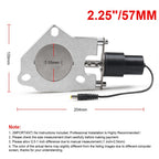 Universal Car Stainless Steel Racing Electric Exhaust Cutout Valves Control Motor, 2 inch, 2.25 inch, 3 inch
