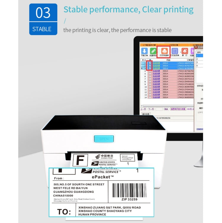 POS-9220 100x150mm Thermal Express Bill Self-adhesive Label Printer, USB with Holder Version,, USB,EU Plug, USB,US Plug, USB,UK Plug