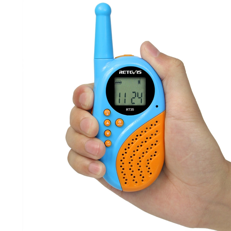 1 Pair RETEVIS RT-35 0.5W US Frequency 462.550-467.7125MHz 22CHS Children Handheld Walkie Talkie, RT-35,US Frequency(Blue), RT-35,US Frequency(Black)