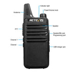 1 Pair RETEVIS RT622 US Frequency 400-480MHz 16CHS Handheld Two Way Radio Handheld Walkie Talkie, US Plug, RT622, US Plug