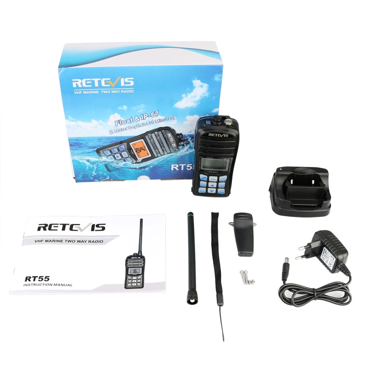 RETEVIS RT55 5W 156.000-161.450MHz+156.050-163.425MHz Waterproof Two Way Radio Handheld Walkie Talkie, RT55