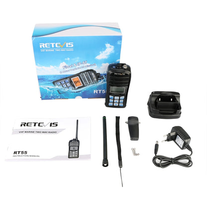 RETEVIS RT55 5W 156.000-161.450MHz+156.050-163.425MHz Waterproof Two Way Radio Handheld Walkie Talkie, RT55