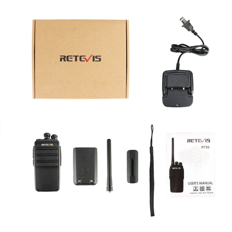 RETEVIS RT53 2W 400-470MHz 1024CHS DMR Digital Two Way Radio Handheld Walkie Talkie, RT53