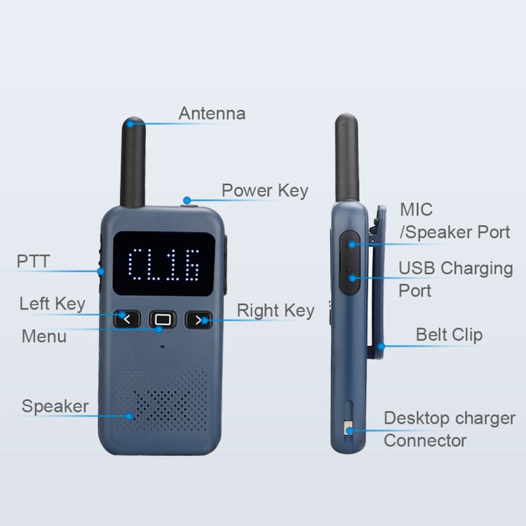 RETEVIS RB19 462.5500-467.7125MHz 22CHS FRS License-free Two Way Radio Handheld Walkie Talkie, US Plug, RB19