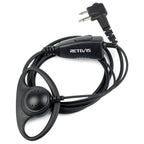 RETEVIS R-122 2 Pin D Shape Soft Ear Hook Earphone Microphone for Motorola GP68/GP88/GP300/2000/CT150/P040, R-122