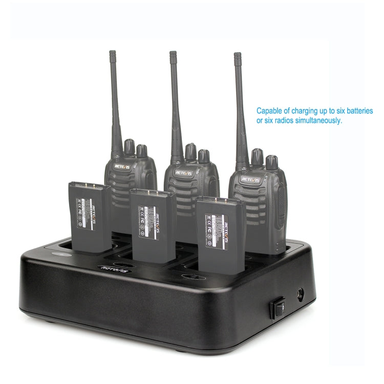 RETEVIS RTC777 Six-Way Walkie Talkie Charger for Retevis H777,, RTC777 AU Plug, RTC777 US Plug, RTC777 EU Plug, RTC777 UK Plug