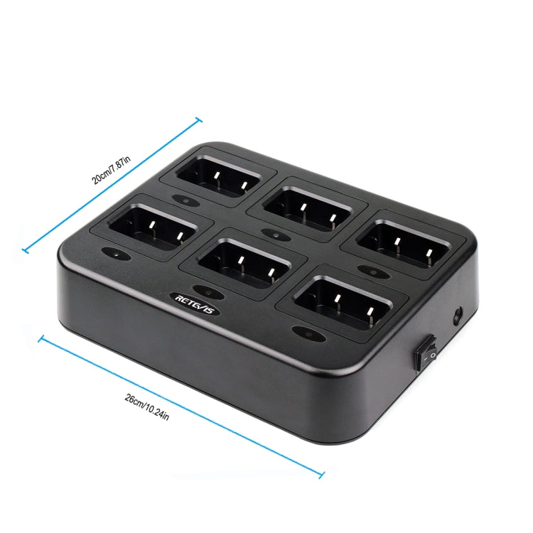 RETEVIS RTC21 Multi-function Six-Way Walkie Talkie Charger for Retevis RT21/RT24,, RTC21 EU Plug, RTC21 US Plug