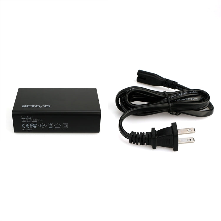 RETEVIS RTC501 40W / 8A 5 Ports USB Multi-function Charger Desktop Charging Station for H-777/RT27/RT7/RT22/H-777S, RTC501