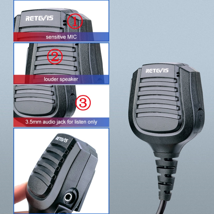RETEVIS HM004 IPX5 Waterproof 2 Pin Motorcycle Speaker Microphone for Motorola GP68/GP88/GP300/ GP2000/CT150, HM004