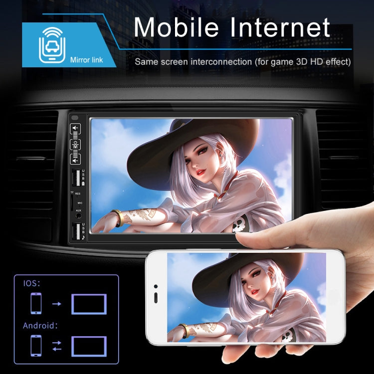 A2821 Car 7 inch Screen HD MP5 Player, Support Bluetooth / FM with Remote Control, Standard, Standard + 4LEDs Light Camera, Standard + 8LEDs Light Camera, Standard + 12LEDs Light Camera